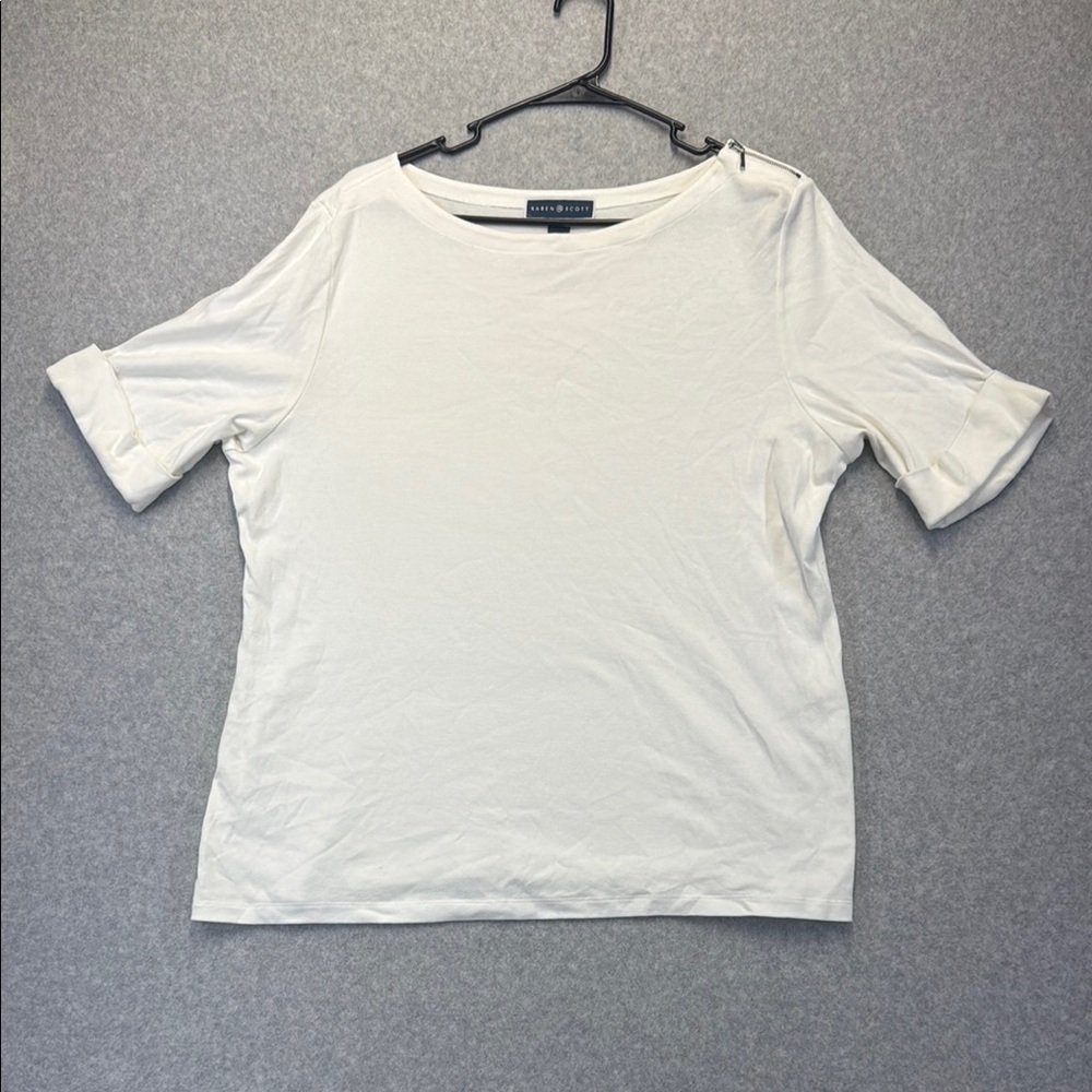 Karen Scott White Short Sleeve T-Shirt